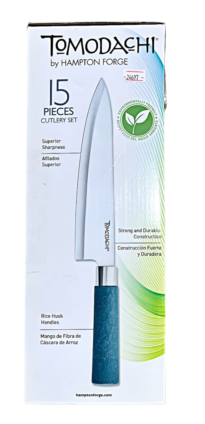 Hampton Forge 15 Piece Knife Set, with wood block Tomodachi Haruto collection