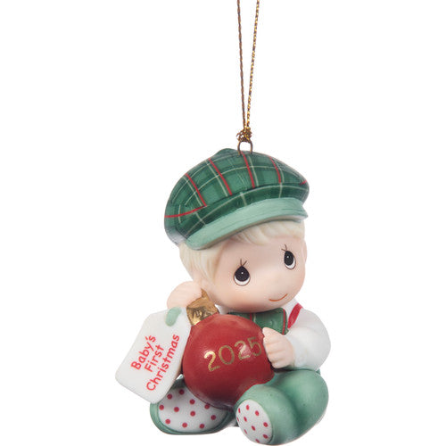 Precious Moments Baby’s First Christmas 2025 Dated Boy Holiday Porcelain Ornament