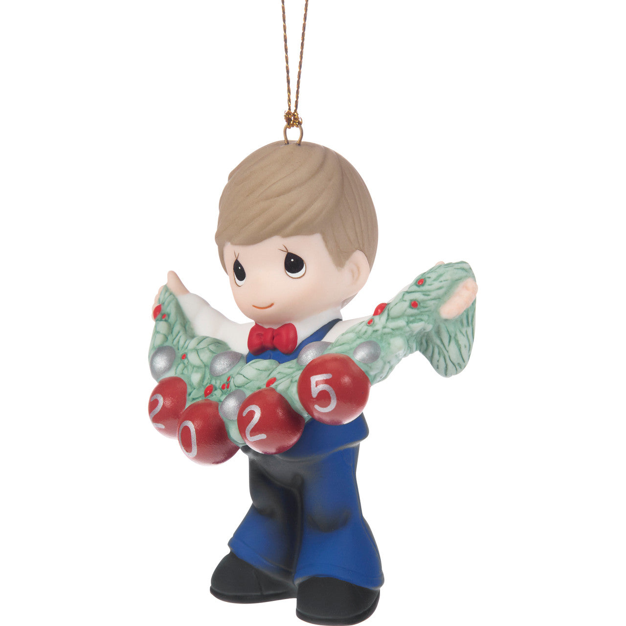 Precious Moments Deck The Halls Boy 2025 Dated Porcelain Ornament