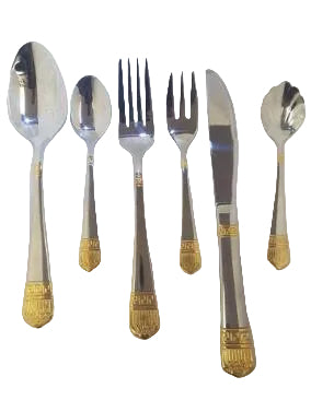 Flatware 78 Piece Set 18/10 Stainless Steel Venus Gold from Carl Weill, Service for 12 people include 12 serving piece set