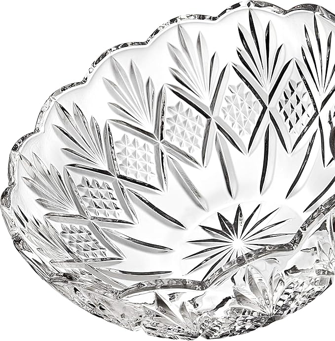 Godinger Crystal Dublin Serving Bowl 8.5"round X 3.75"high