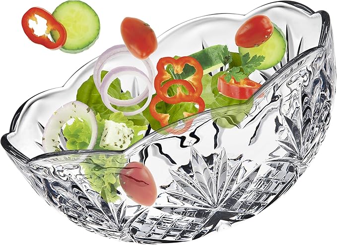 Godinger Crystal Dublin Serving Bowl 8.5"round X 3.75"high