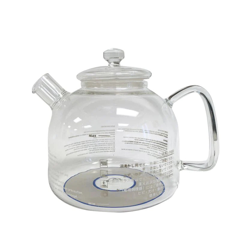 Teapot Glass 1.8 Liter Safe for stove top for boiling water