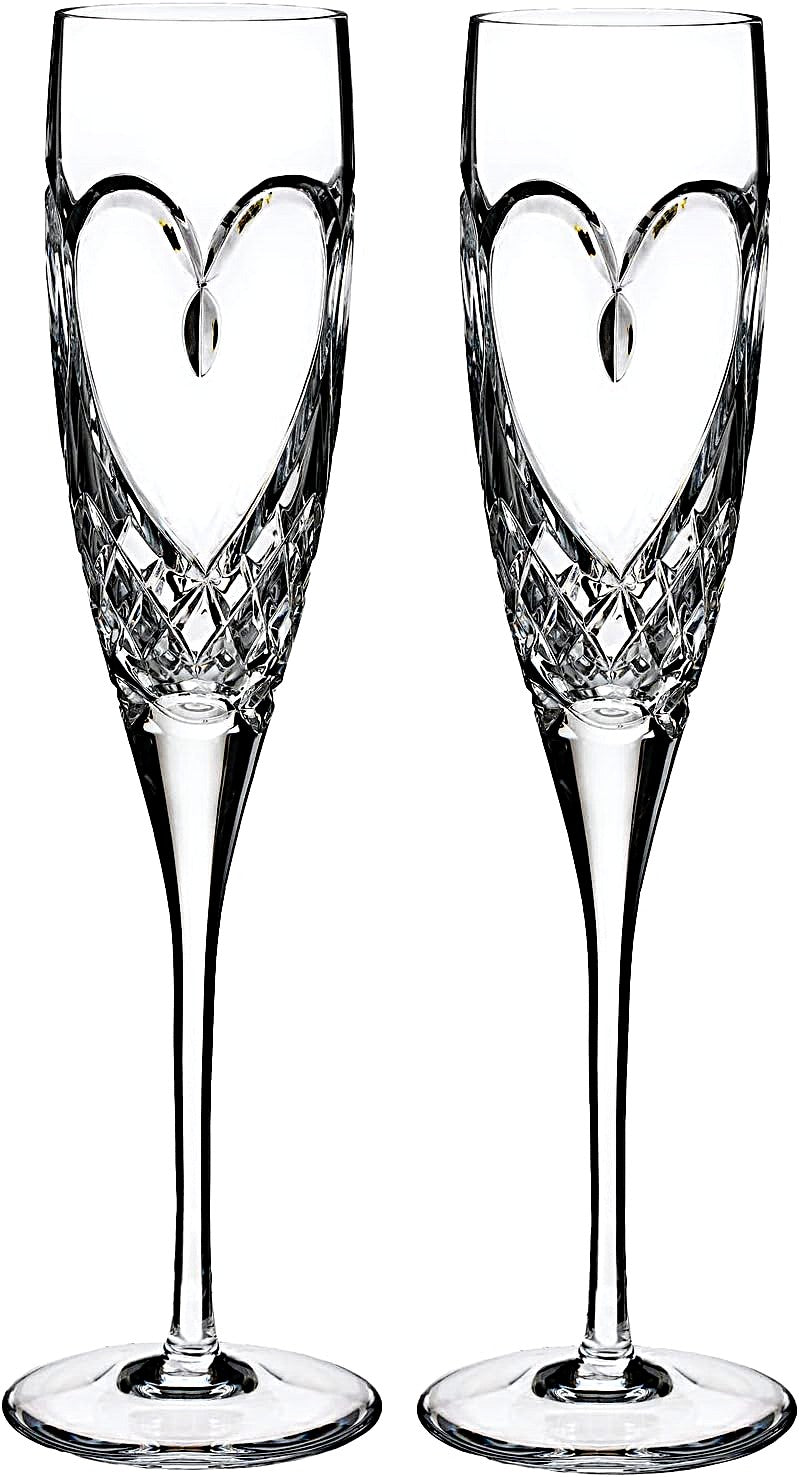 Waterford Love True Love Crystal Toasting Flute Pair