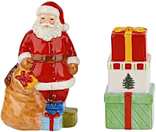 Spode Christmas Tree Santa Salt & Gift Box Pepper 2 piece set Porcelain