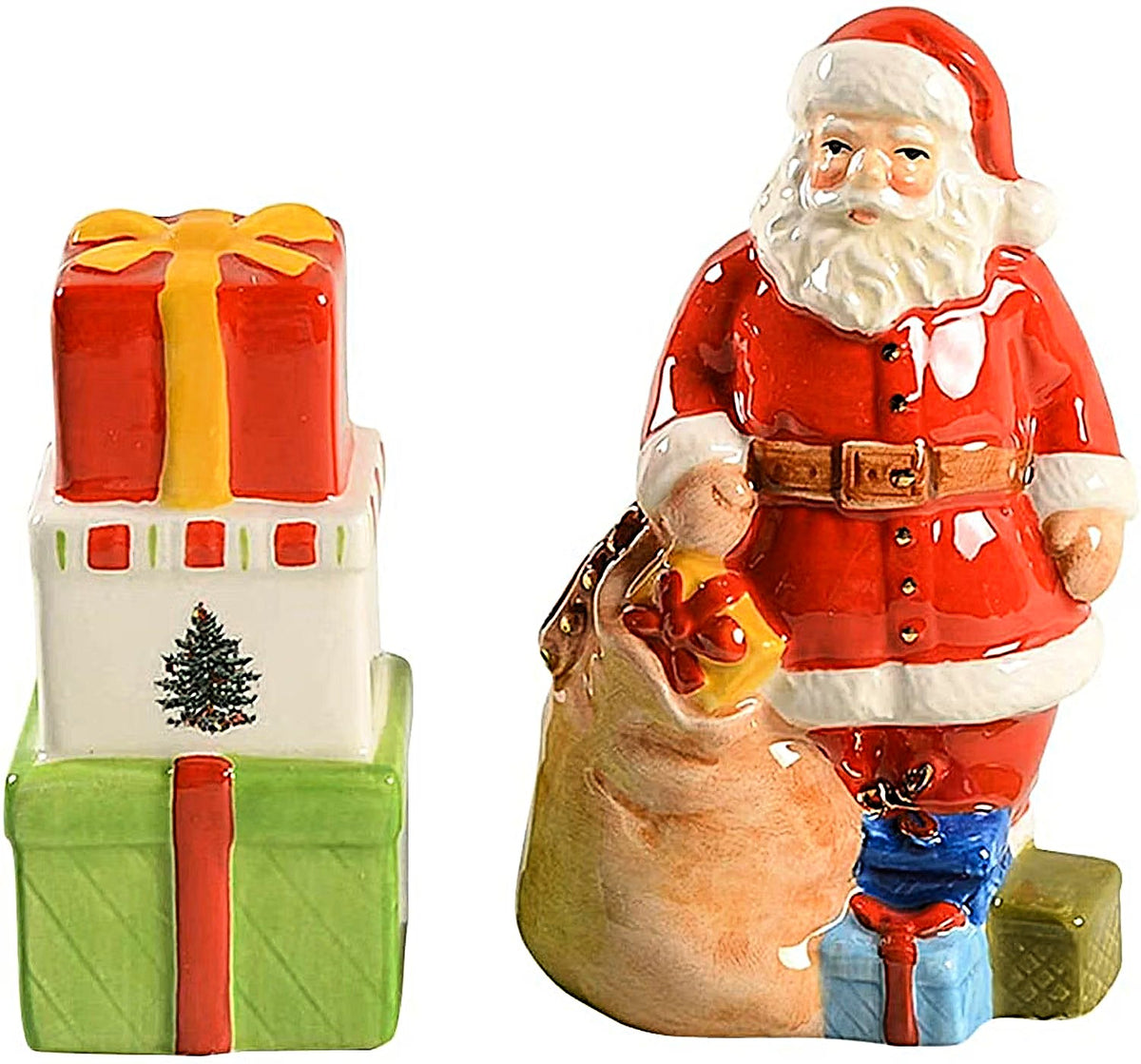 Spode Christmas Tree Santa Salt & Gift Box Pepper 2 piece set Porcelain