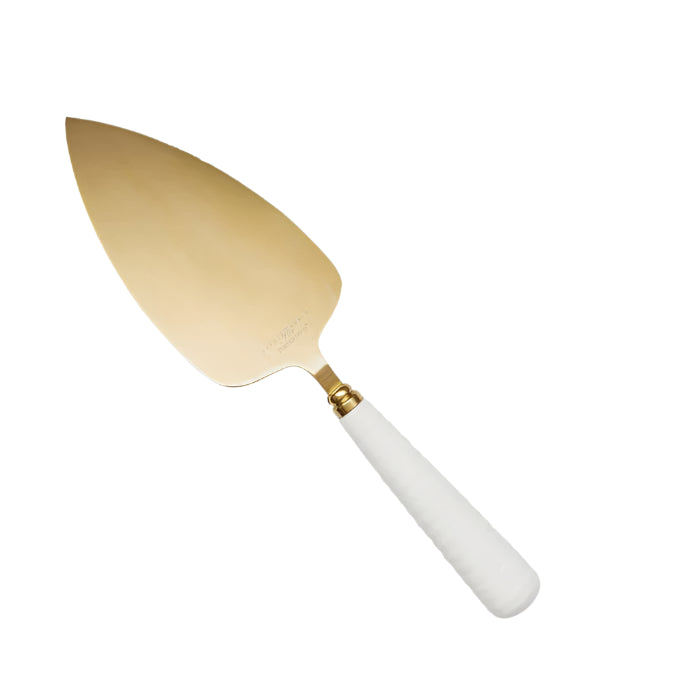 Portmeirion Sophie Conran Gold Cake Server 10 Inch Wedding Cake Cutter for Cakes, Pies, and Desserts