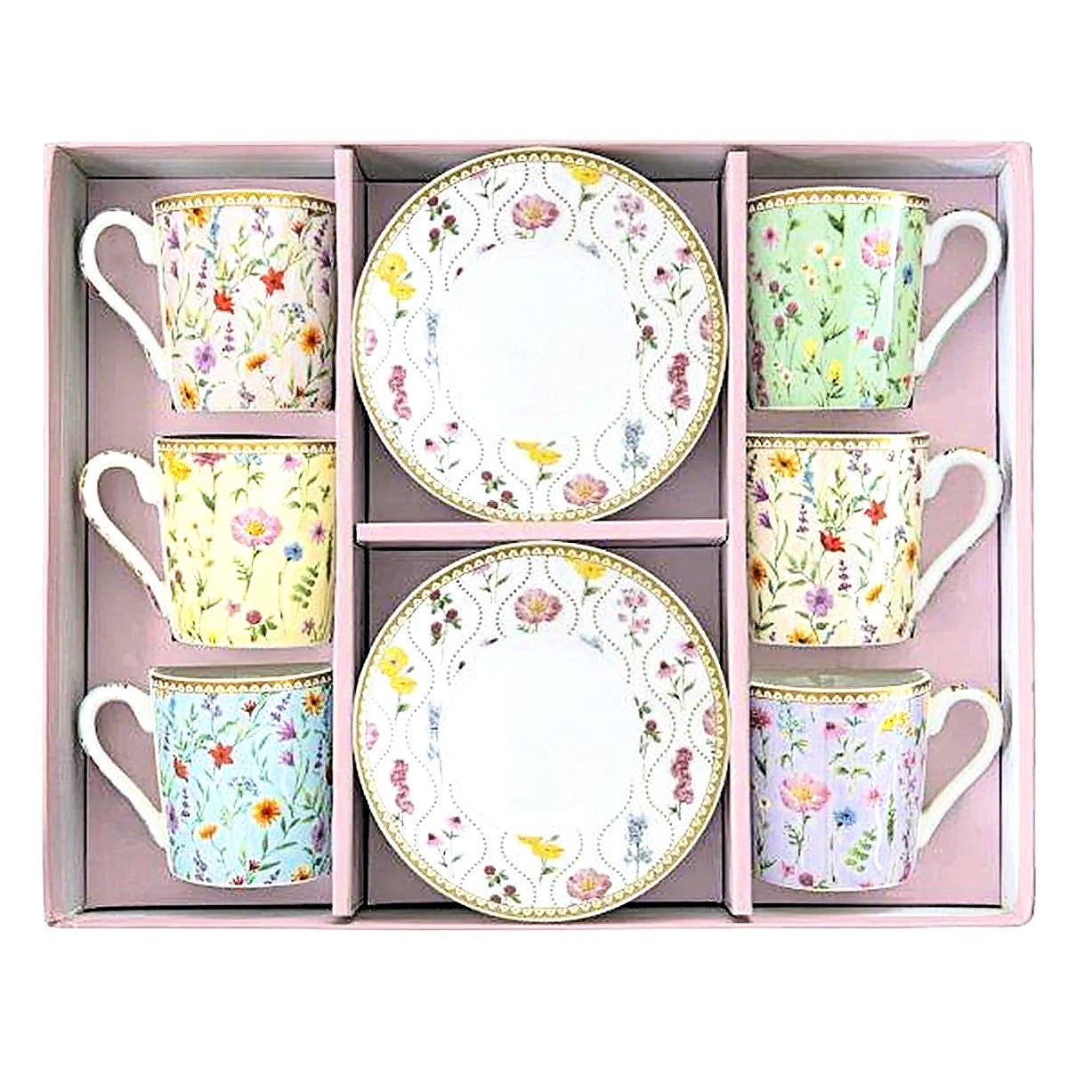 Meadow Flowers Espresso 6 cups & 6 saucers