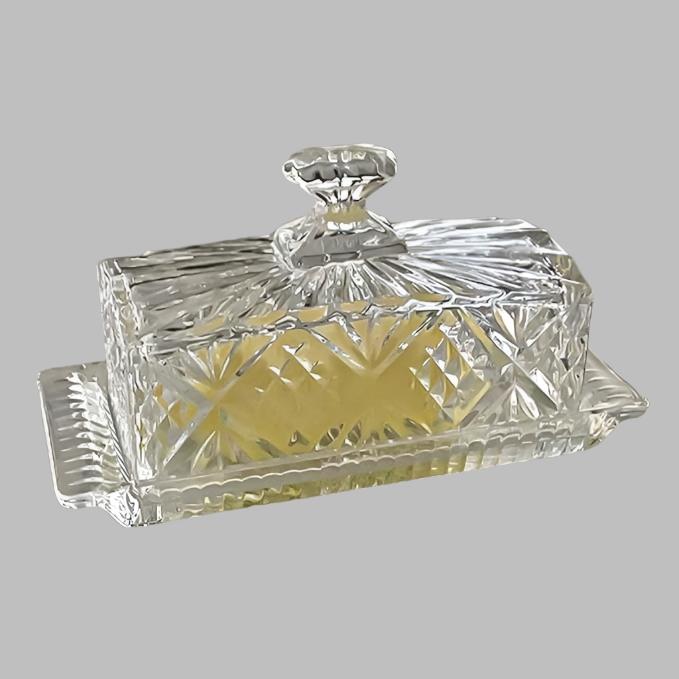 Butter Dish Crystal with Cover Dublin Collection