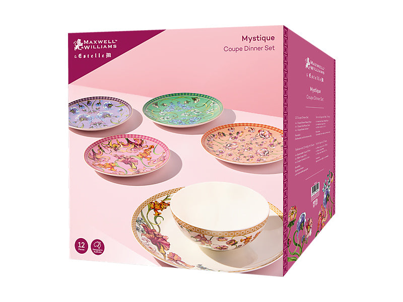 Maxwell & Williams Mystique Dinner Set 12-piece Fine Porcelain