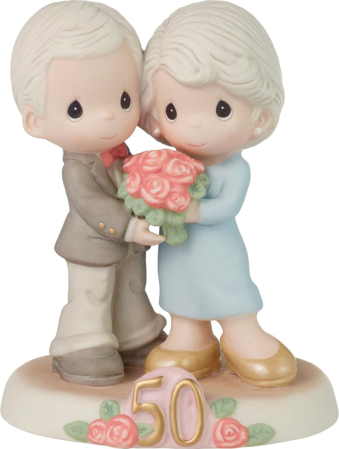 Precious Moments 50th Anniversary 'Fifty Golden Years Together' Porcelain Figurine