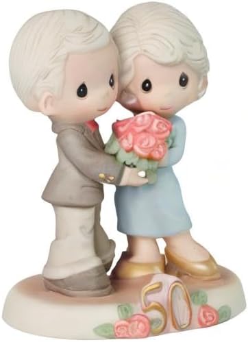 Precious Moments 50th Anniversary 'Fifty Golden Years Together' Porcelain Figurine