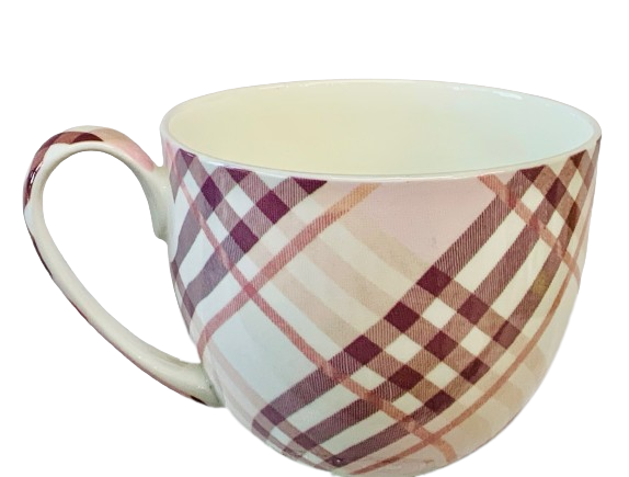 Breakfast Cup Cat & Dog Brown Burbery.  Bone china Euart Collection