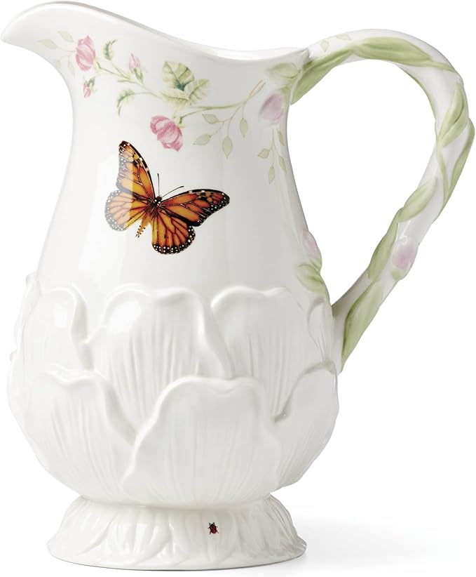 Lenox Butterfly Meadow Pitcher Floral porcelain 60-ounce volume