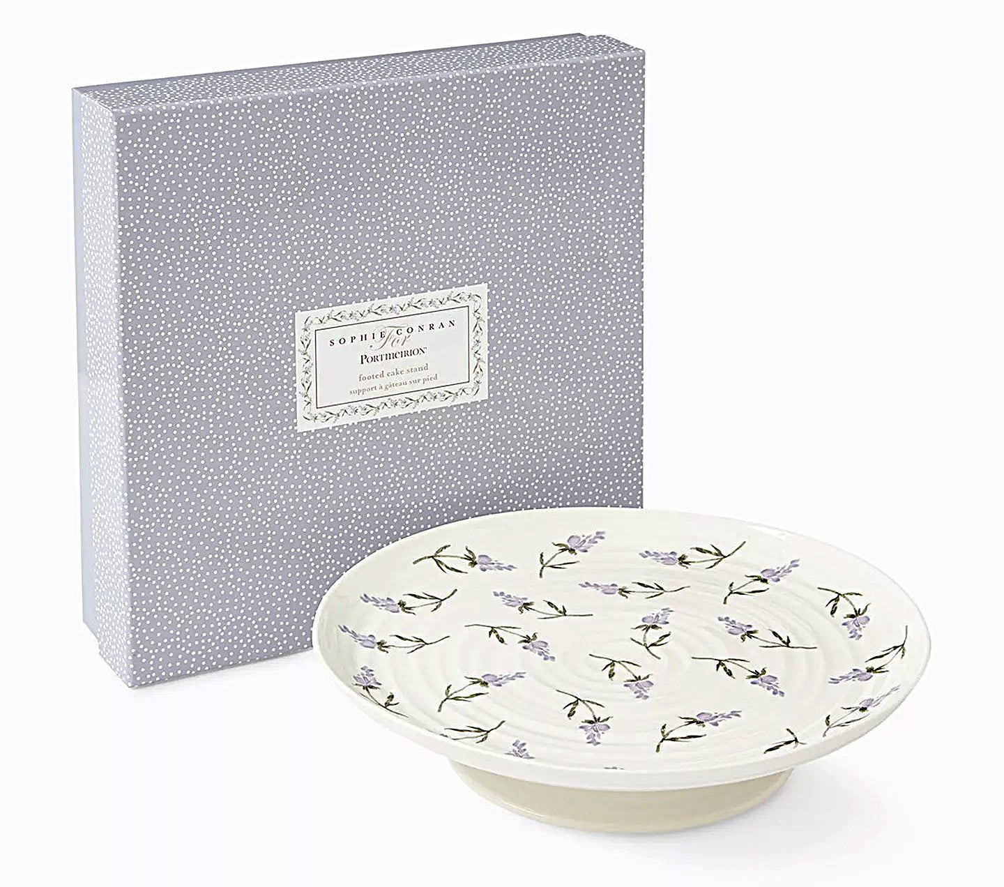 Sophie Conran Lavandula Cake plate Footed 12" round X 2.75" high