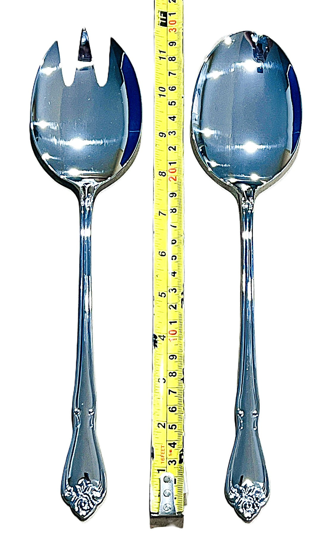 Casa Domani RosaBella salad serving set 2 piece stainless steel