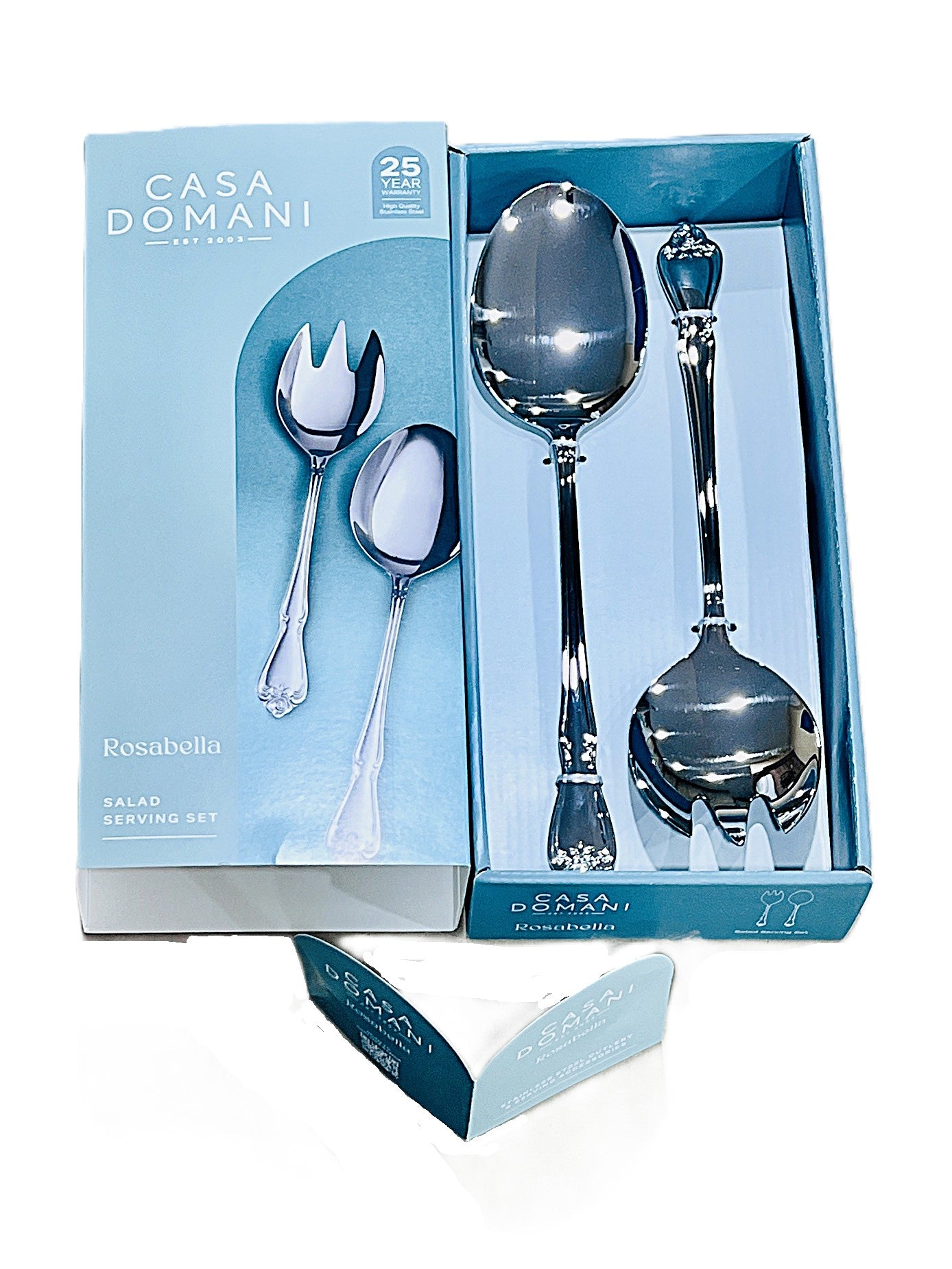 Casa Domani RosaBella salad serving set 2 piece stainless steel