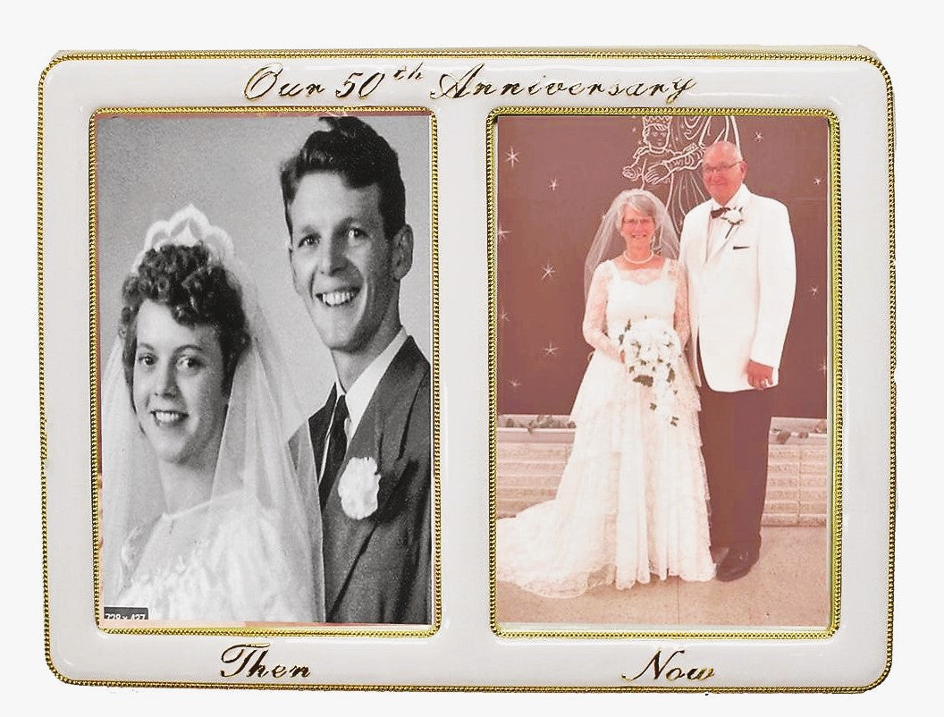50th Anniversary Picture Frame Double image (Then and Now)