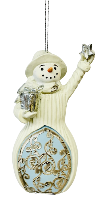 Snowman Ornament 5"tall X 3"wide X 1.25"deep
