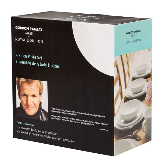 Royal Doulton Gordon Ramsay Maze White 5 piece Pasta set