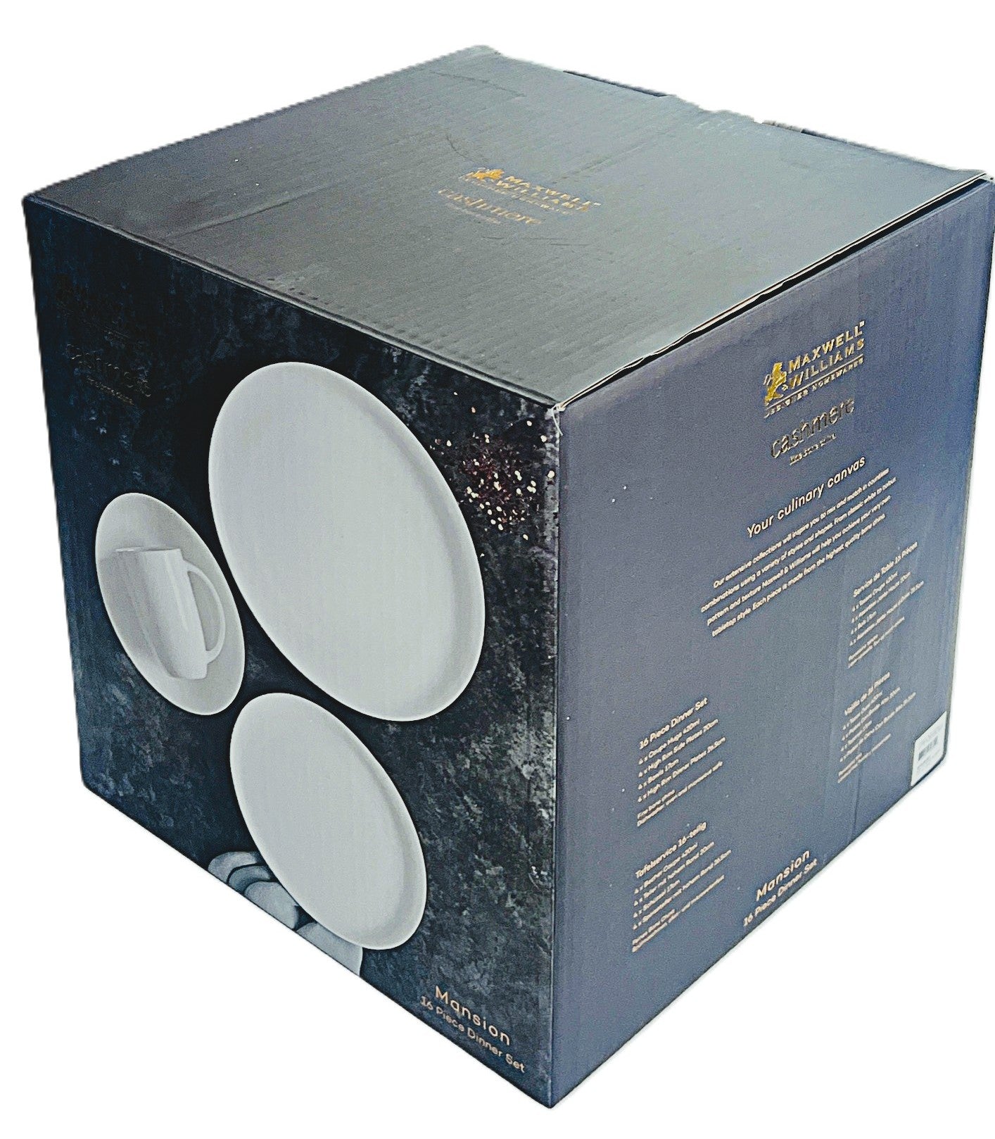 Maxwell & Williams Mansion 16 piece white Dinner set, Cashmere collection Bone china service for 4