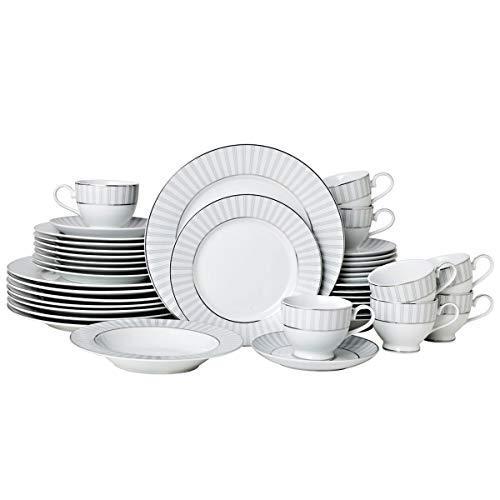 Mikasa Adrian Grey 40 Piece Dinnerware Set Porcelain service for 8 people