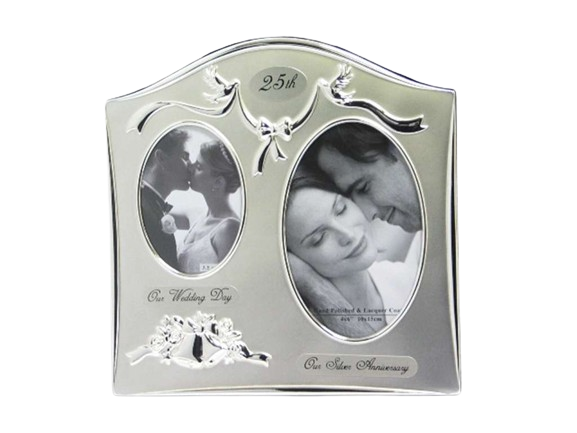 25th Anniversary Photo Frame Double (Then & Now Photos)