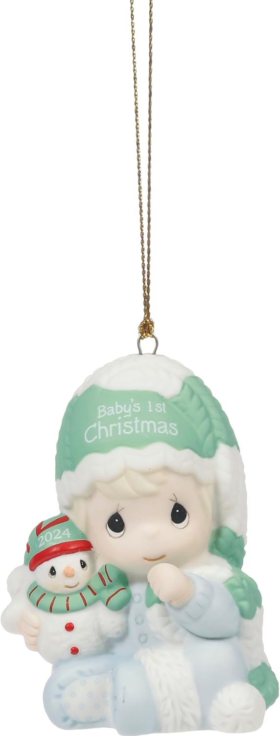 Precious Moments 241006 Baby’s First Christmas Dated 2024 Boy Ornament