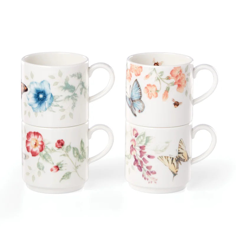 Lenox Butterfly Meadow 4 Mugs stacking