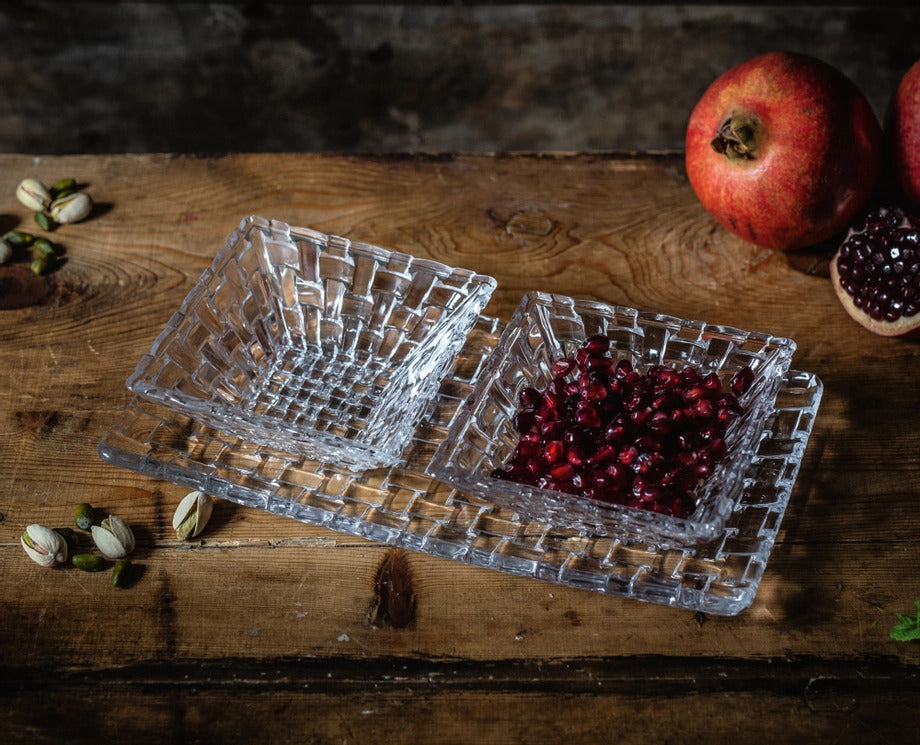 Nachtmann Bossa Nova Crystal Platter and 2 Bowls Set