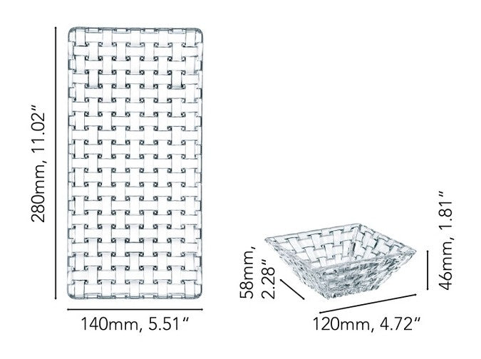 Nachtmann Bossa Nova Crystal Platter and 2 Bowls Set