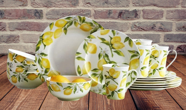 Mikasa Dinnerware 16-Piece Set, Service for 4 people Lemon Bone China