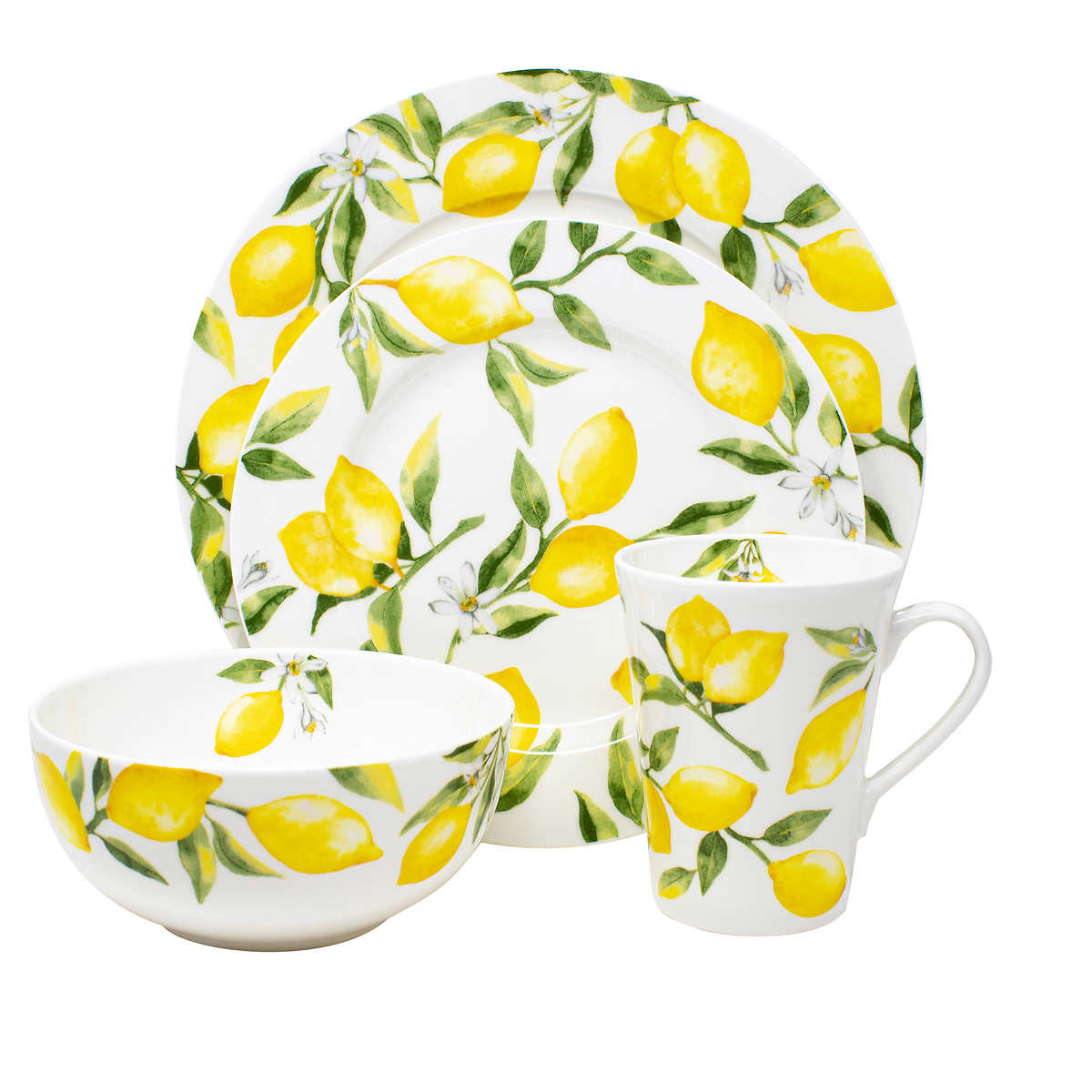 Mikasa Dinnerware 16-Piece Set, Service for 4 people Lemon Bone China