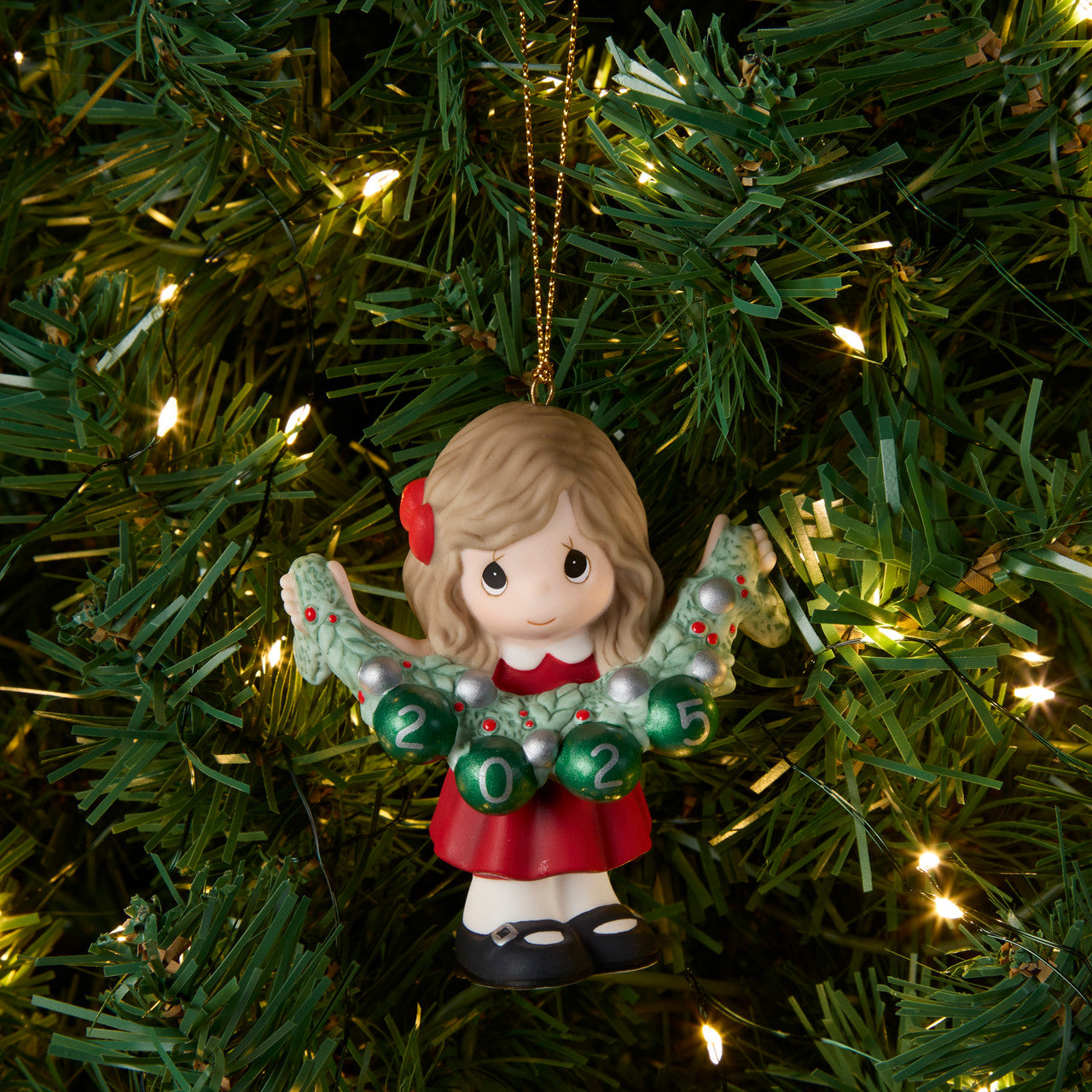 Precious Moments Deck The Halls 2025 Dated Girl Ornament