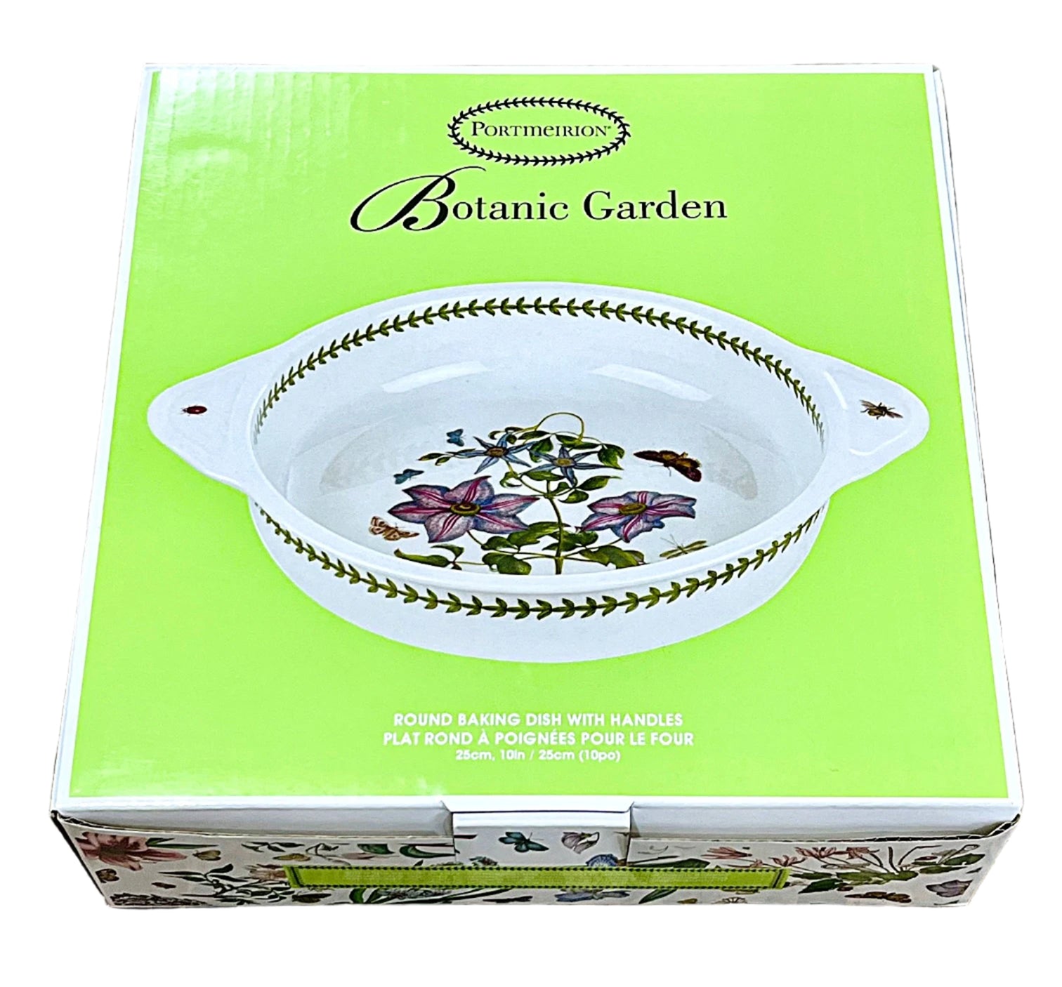 Botanic Garden Baking Dish Round with handles by Portmeirion 10" porcelain