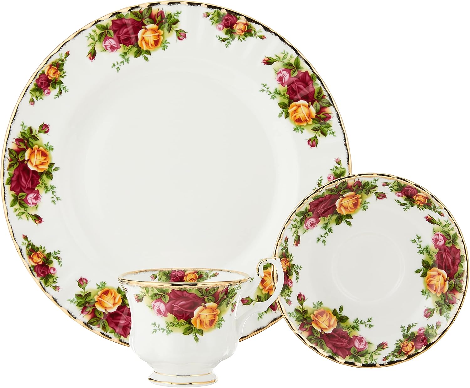 Royal Albert Old Country Roses 12-Piece Dinnerware Set, service for 4