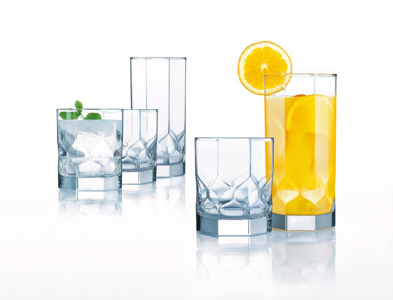 Luminarc 16 Piece Tumbler Glass Set Topaz Collection