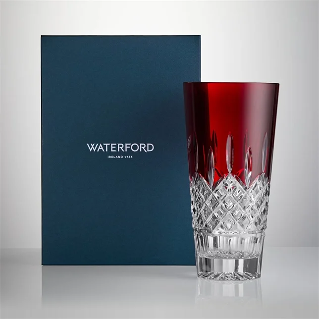 Waterford Lismore red vase 10"=25cm tall