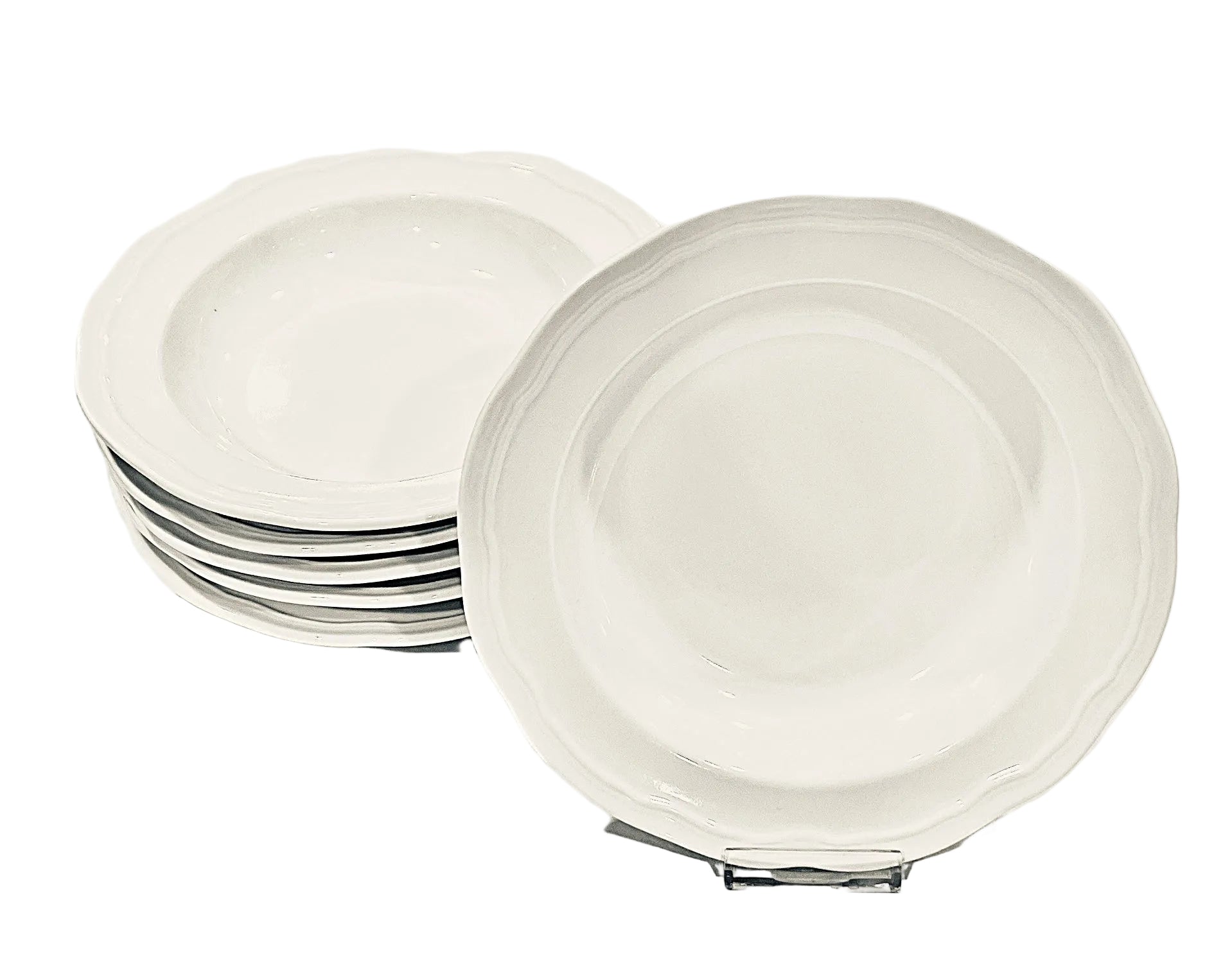 Set of white Porcelain Bowls on a white background