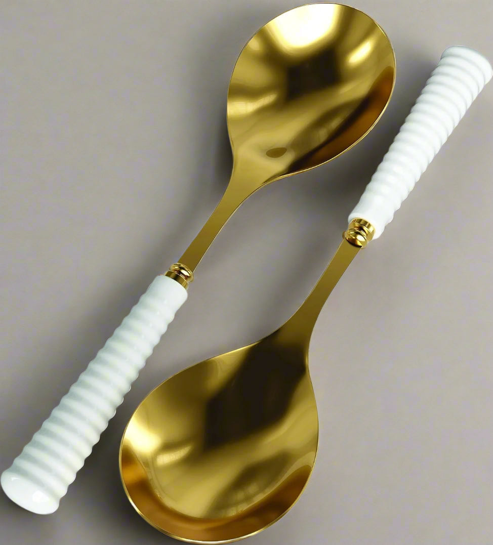 Portmeirion CP1122-XG Sophie Conran Gold Pair of Salad Servers, Stainless Steel
