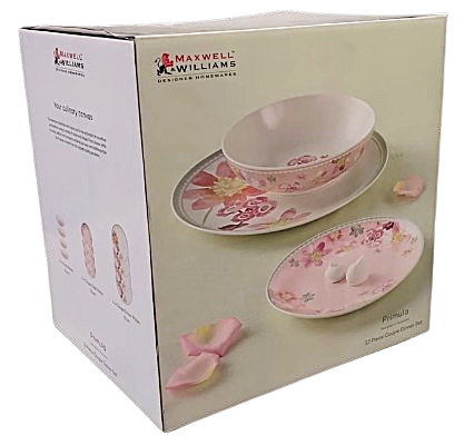 Maxwell & Williams dinnerware set packaging with floral design