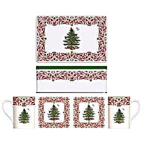 Spode Christmas Tree Mug 5 piece set New 2026 Holiday Season
