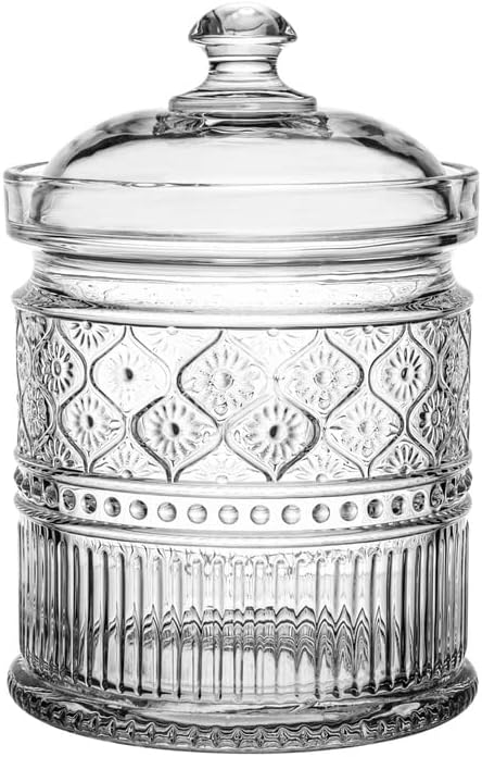 Godinger Canister Crystal with cover, Claro 5"X7"tall