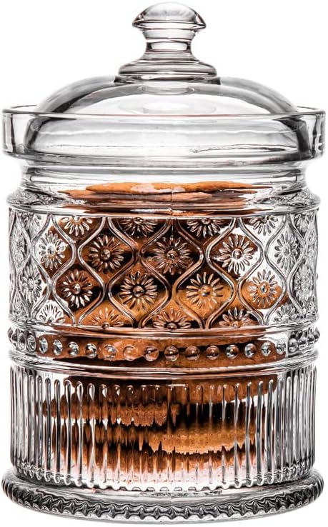 Godinger Canister Crystal with cover, Claro 5"X7"tall