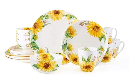 Dinnerware 16 Piece set Service for 4, Sunflower collection by Mikasa Bone China