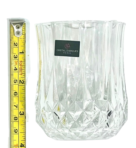 Tumblers 6 juice glasses by Longchamp crystal Collection Small Old Fashion SIZE fits 7.75-oz / 23CL Made in France