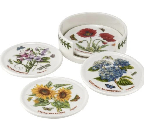 Portmeirion Botanic Garden 4-Coasters + Holder Porcelain
