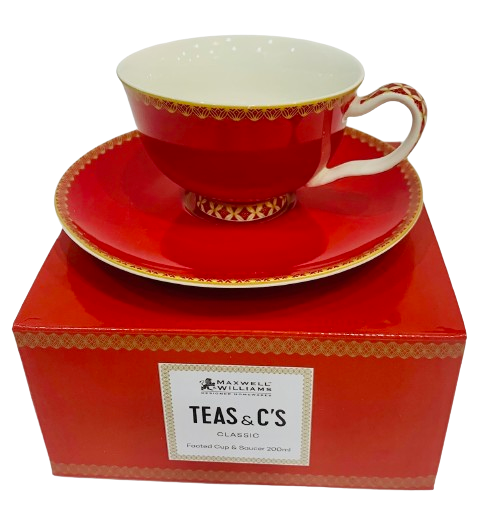 Maxwell & Williams Teacup & saucer Cherry Red