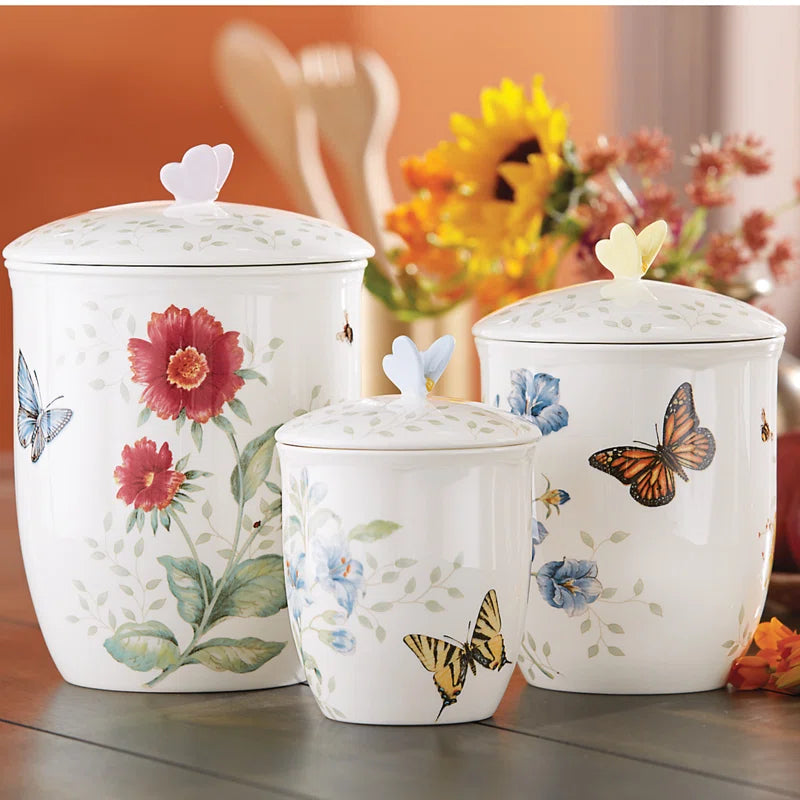 Lenox Butterfly Meadow 3 Piece Canister Set