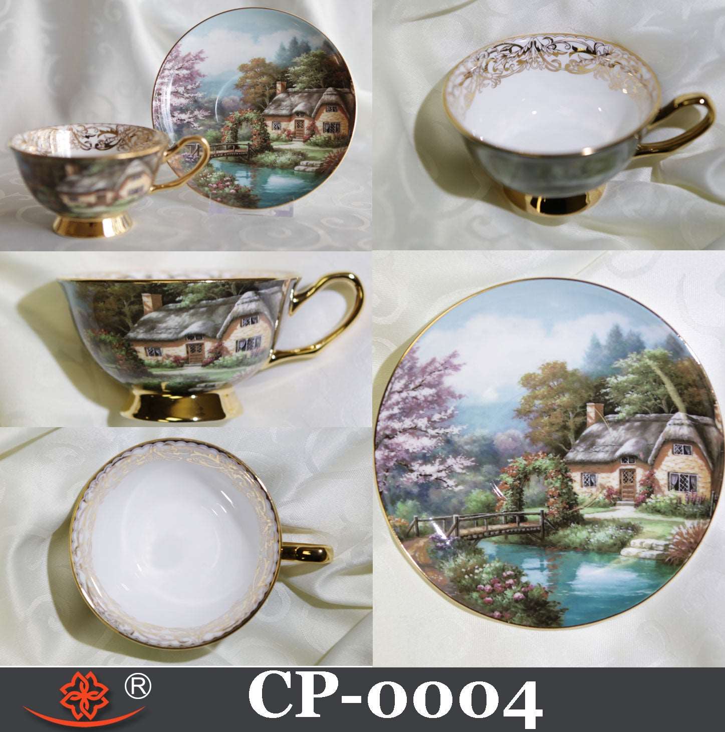 18th Century Teacup & Saucer Bone China Summer By Thomas Kinkade
